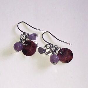 Elegant Purple Beaded Dainty Boho Dangle Earrings